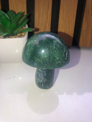 Green moss agate mushroom