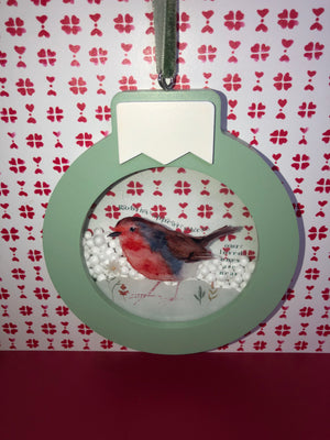 A Country Christmas" robin-themed Christmas decorations