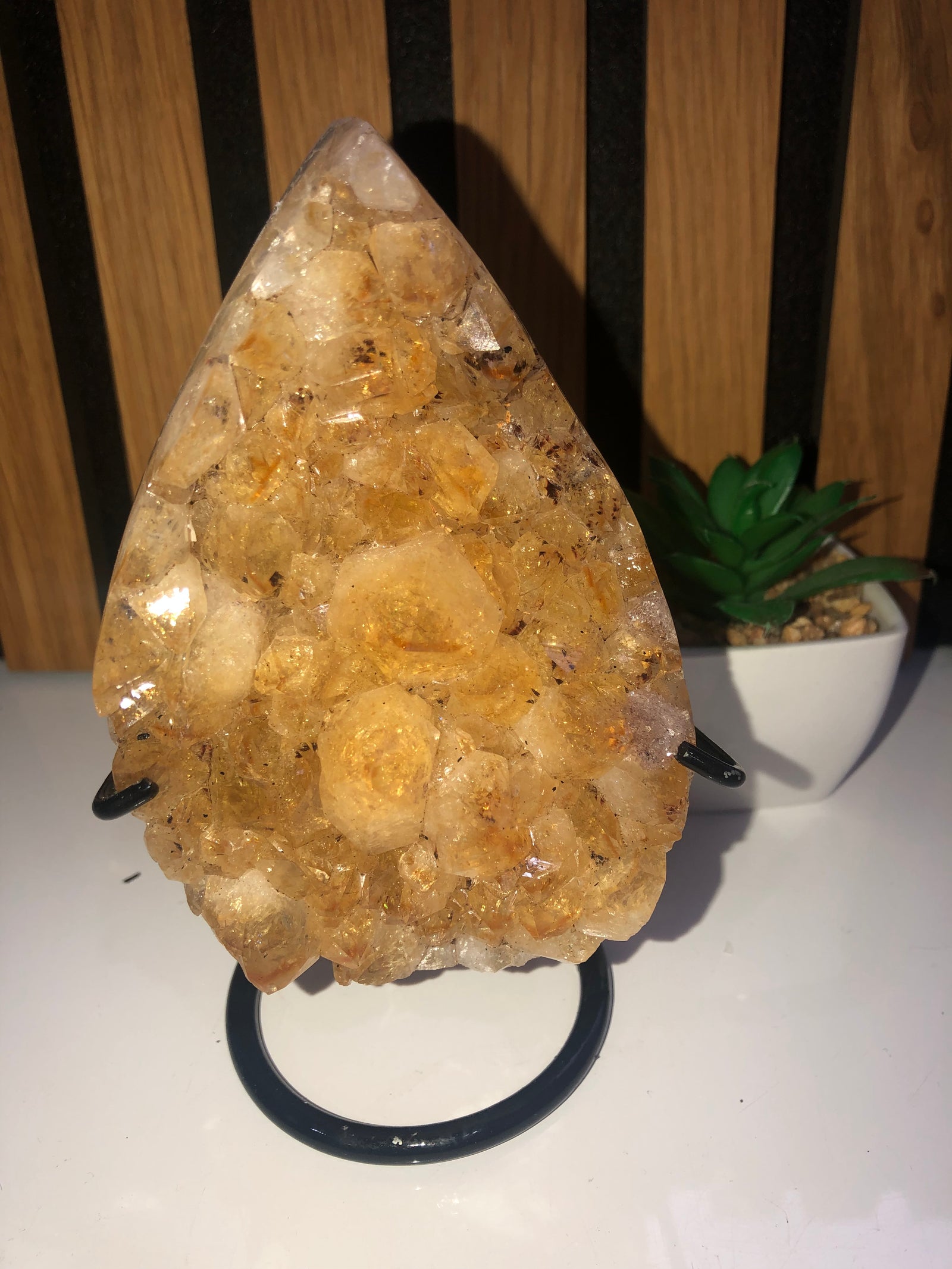 Citrine cluster on Stand