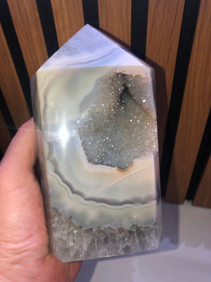 Druzy agate tower