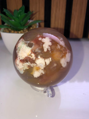 Flower Agate Sphere