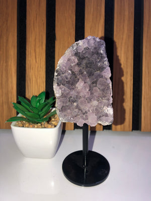 Amethyst cluster with stand