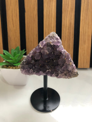 Amethyst cluster with stand