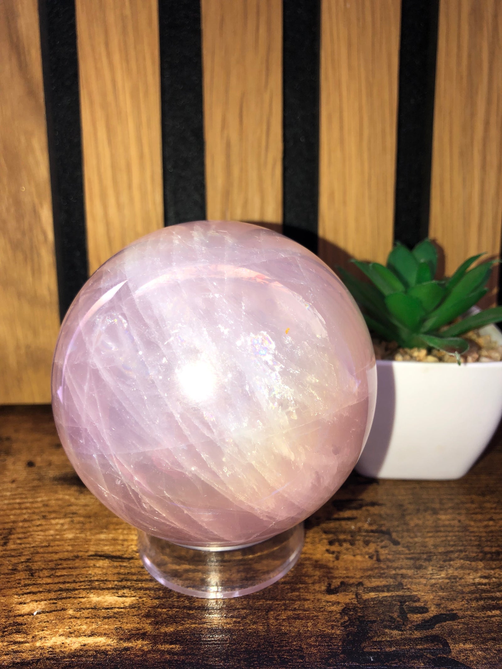 Aura Rose Quartz Spheres