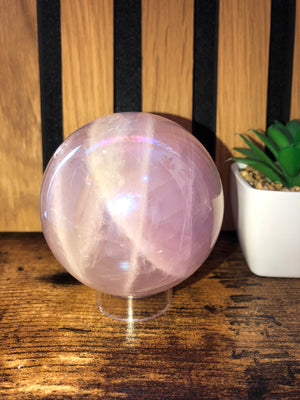 Aura Rose Quartz Spheres