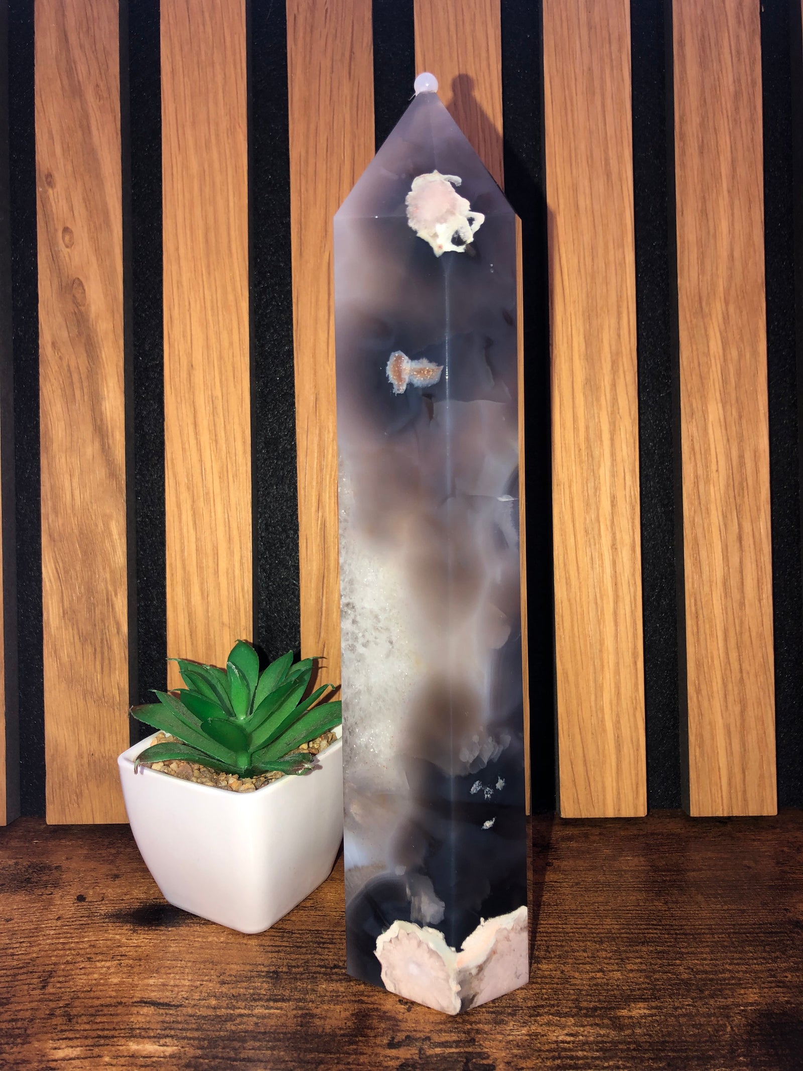 Blue flower agate towers