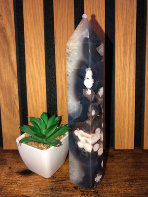 Blue flower agate towers