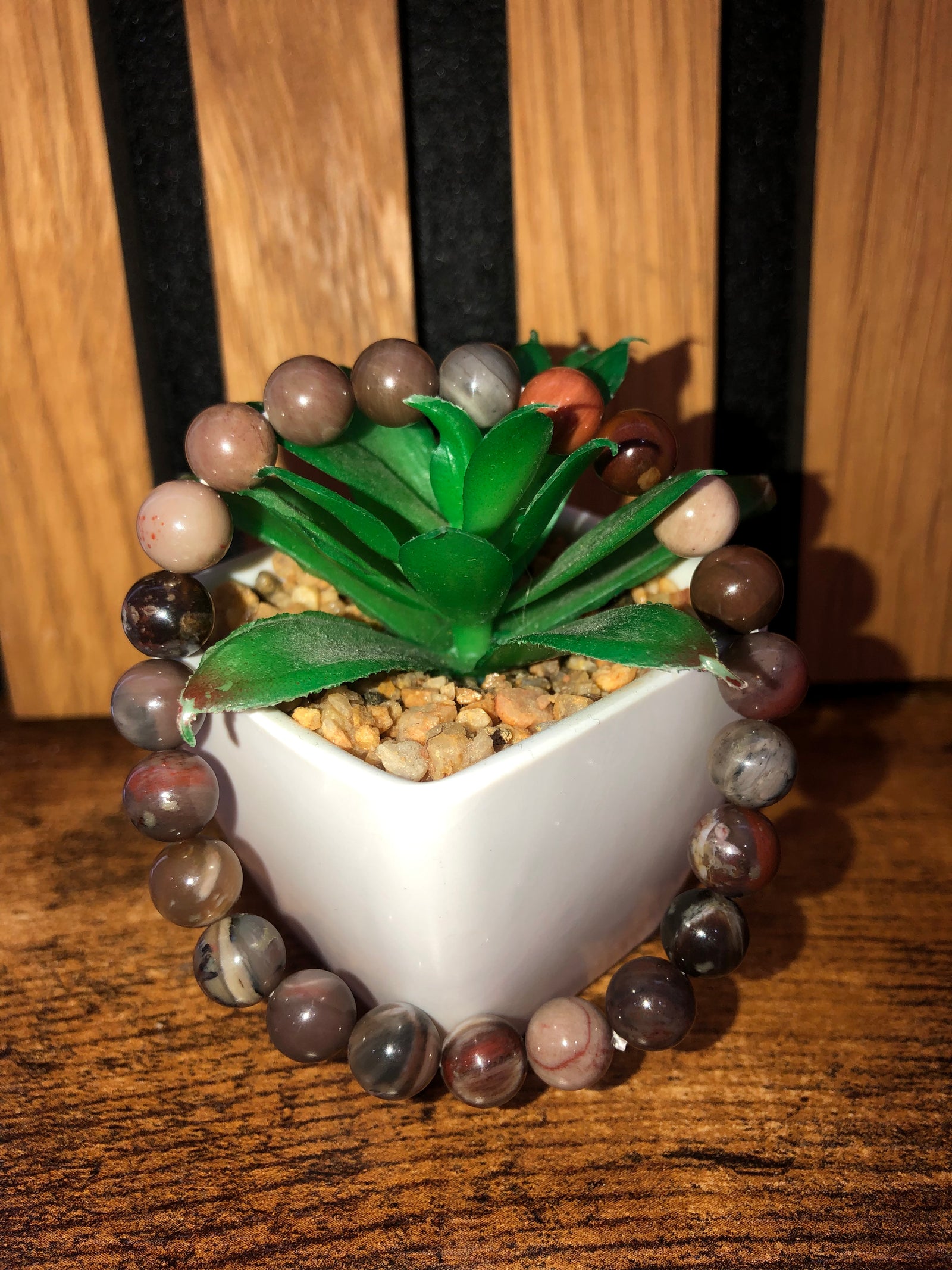 Petrified wood bracelet
