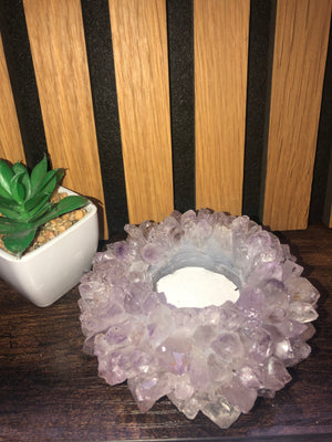 Amethyst tea light holder