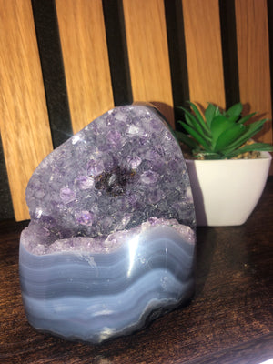 Brazilian Agate and Amethyst Freeform