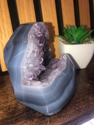 Brazilian Agate and Amethyst Freeform