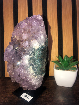 Amethyst cluster on stand