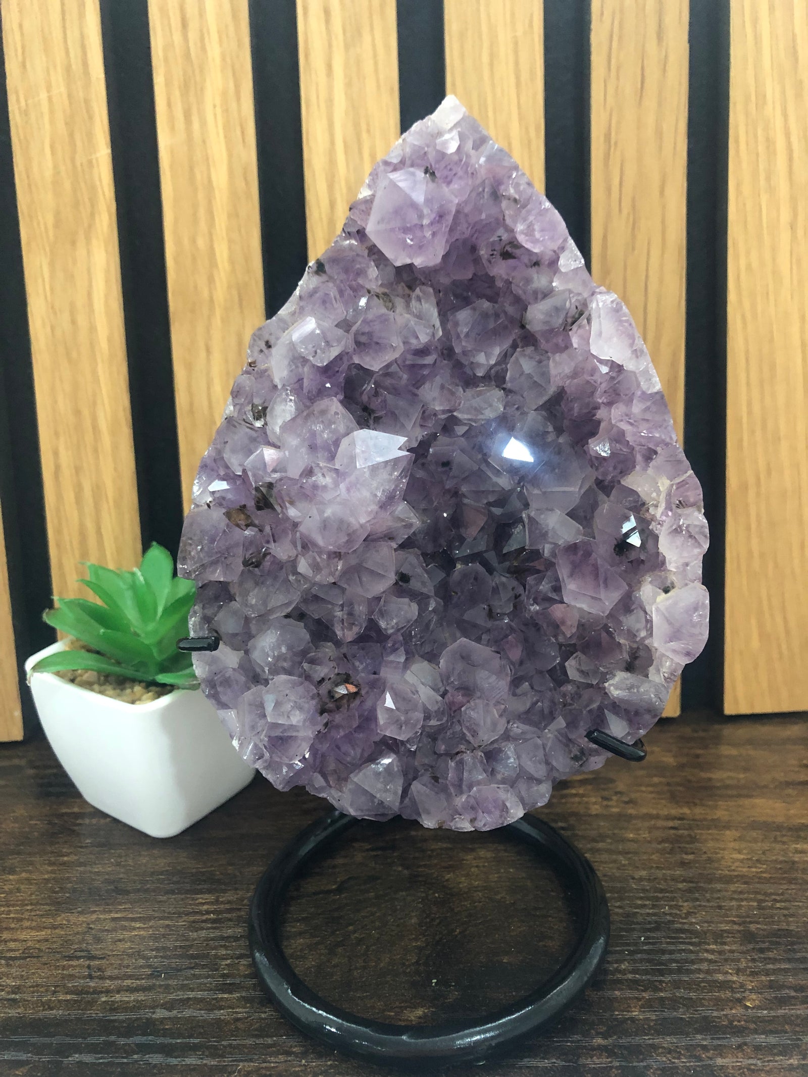 Amethyst cluster with stand