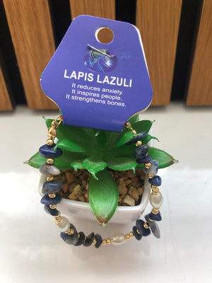 Crystal bracelet with gold plated beads