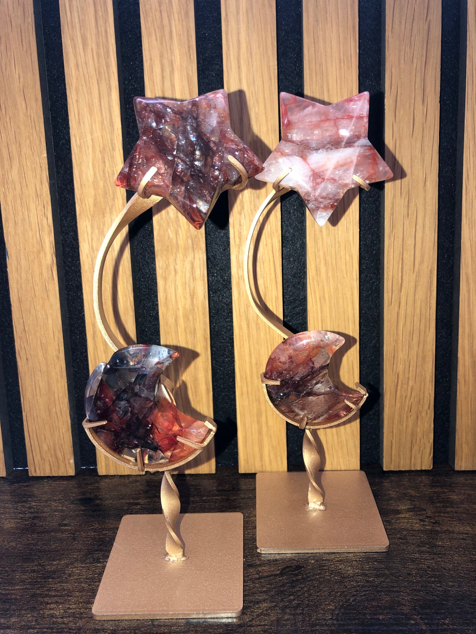 Fire Quartz star & moon