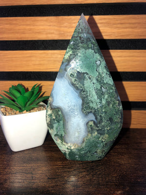 Green Moss agate flame