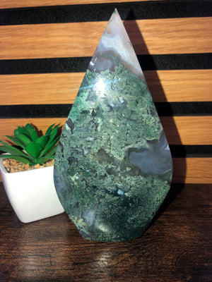 Green Moss agate flame