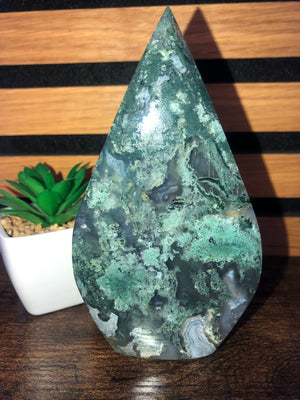 Green Moss agate flame