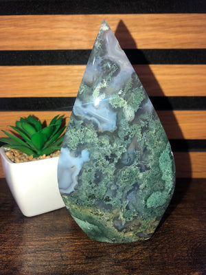 Green Moss agate flame