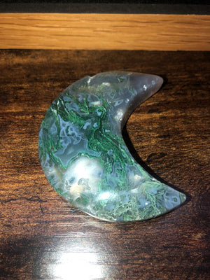 Green moss agate moons