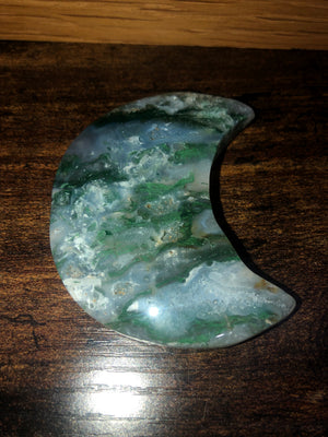 Green moss agate moons