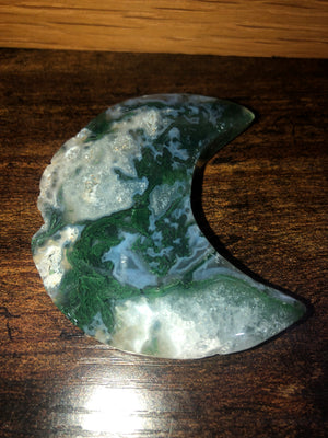Green moss agate moons