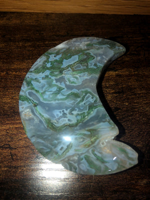 Green moss agate moons