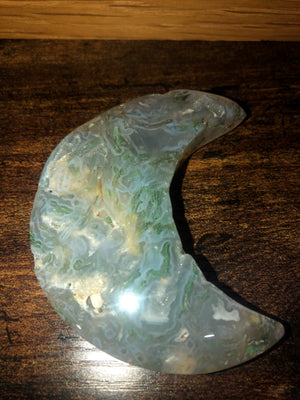 Green moss agate moons