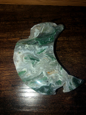 Green moss agate moons