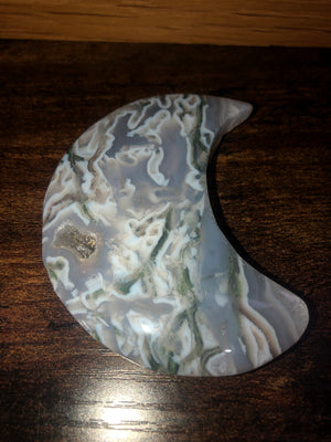 Green moss agate moons