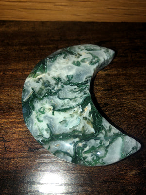 Green moss agate moons