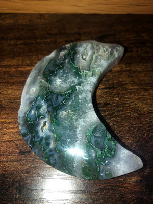 Green moss agate moons
