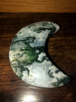 Green moss agate moons