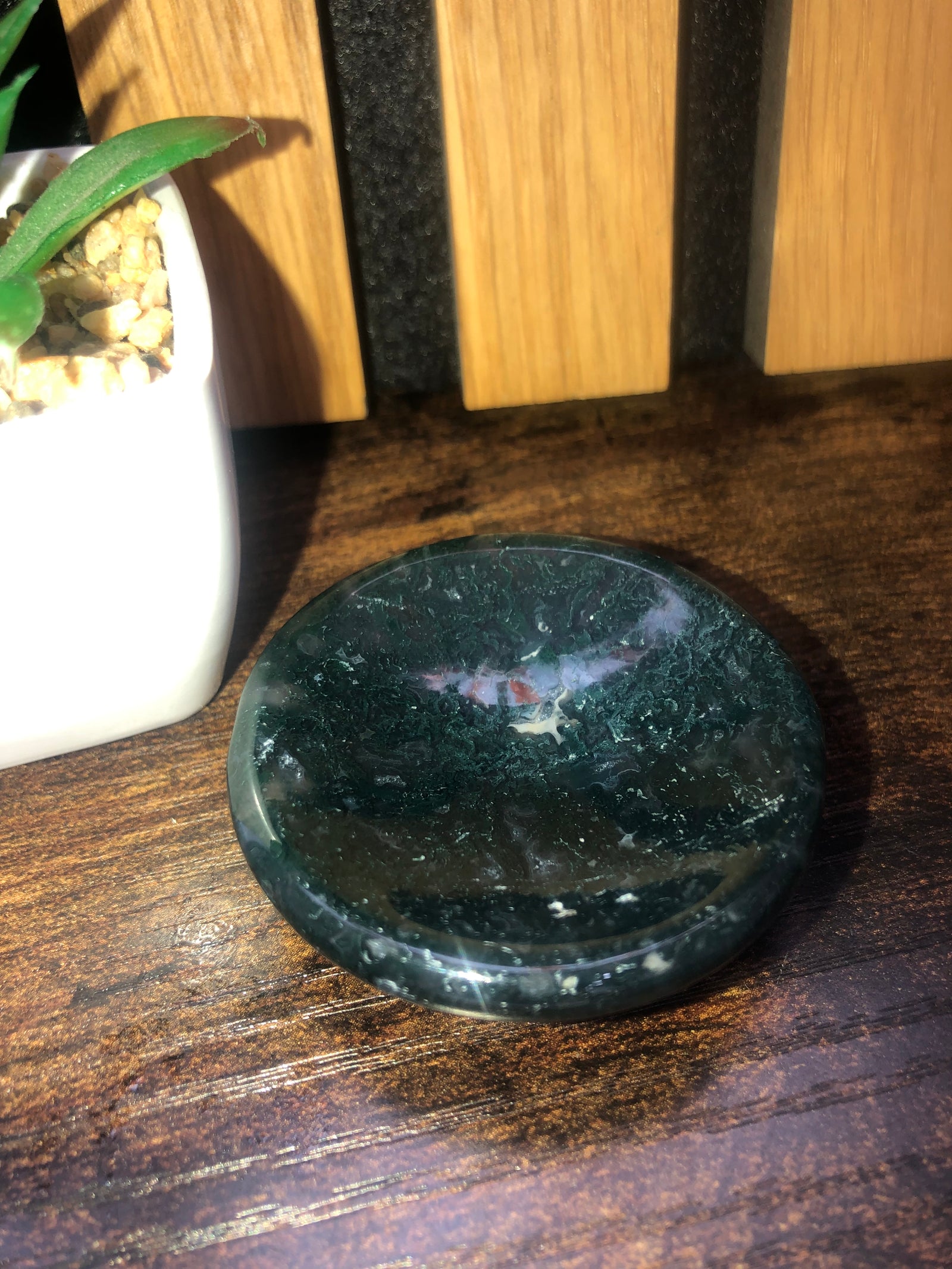 Mini moss agate bowls