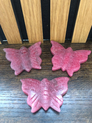 Rhodonite Butterfly Carvings