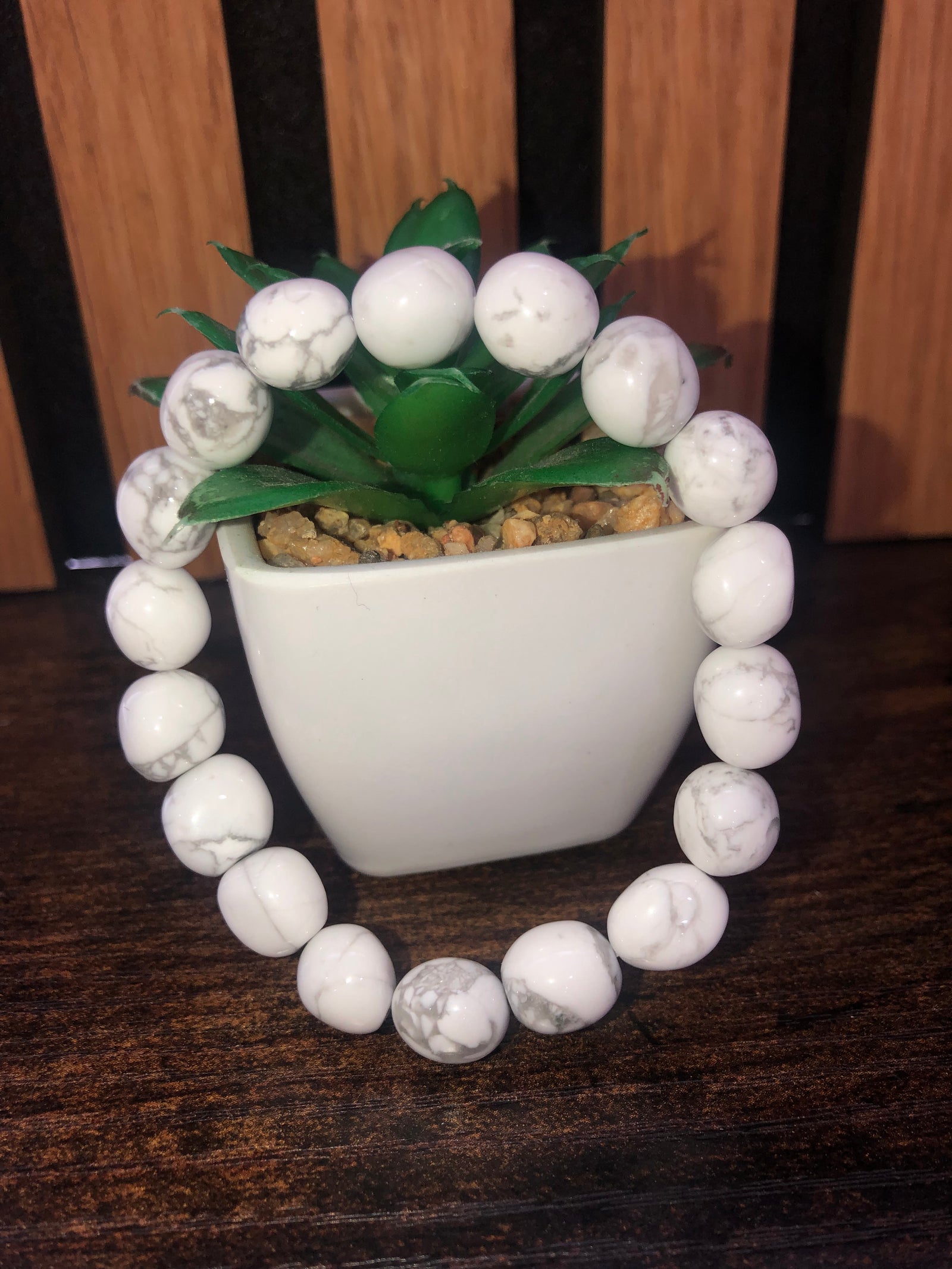 White Howlite nugget bracelet