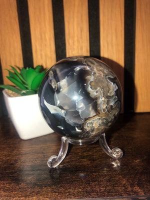 Volcanic crystal rock sphere