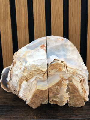 natural agate geode bookends