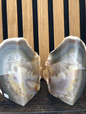 natural agate geode bookends