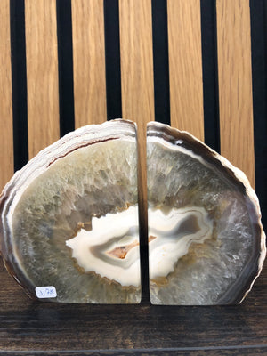 natural agate geode bookends