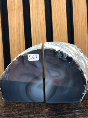 natural agate geode bookends