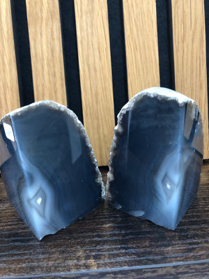 natural agate geode bookends