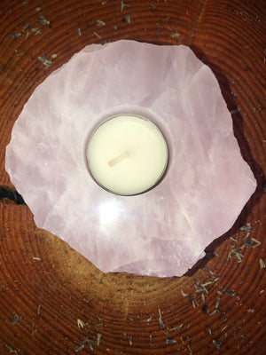 Rose Quartz candle holder