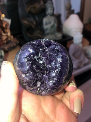 Amethyst cluster sphere