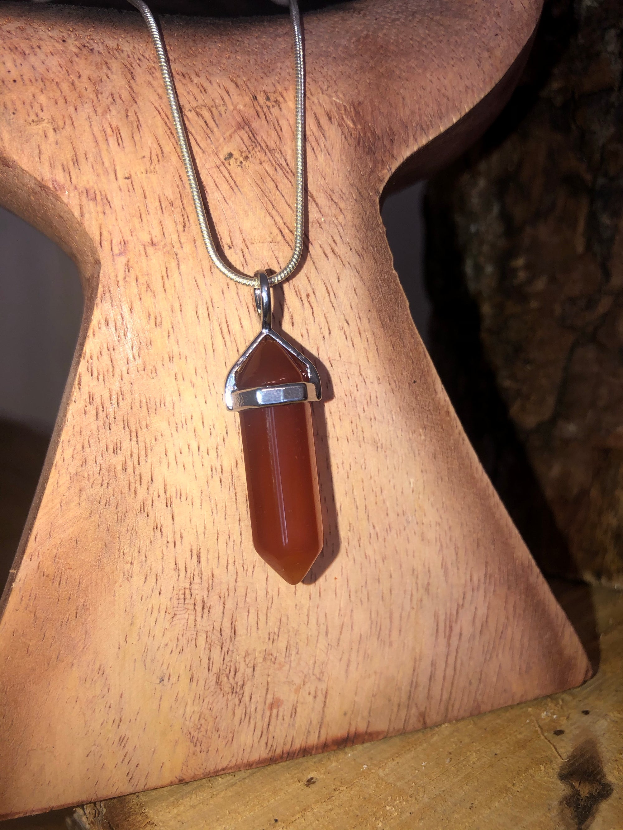 Carnelian point pendant