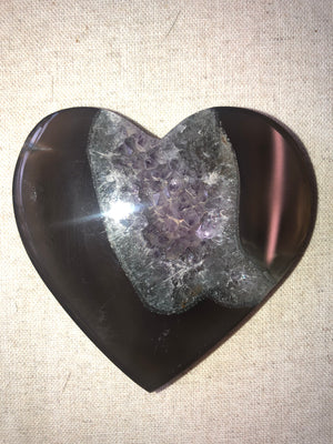 Amethyst/agate hearts