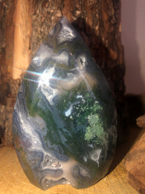 Green Moss agate flame