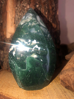 Green Moss agate flame