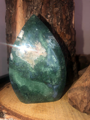 Green Moss agate flame