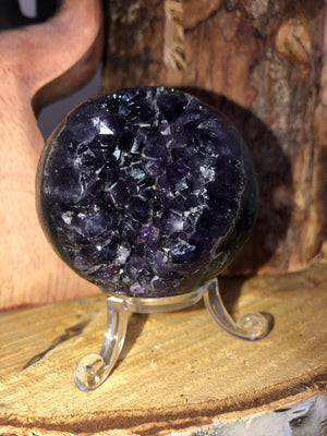 Amethyst cluster sphere